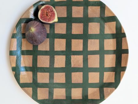 Green Gingham Serving Platter Fashion