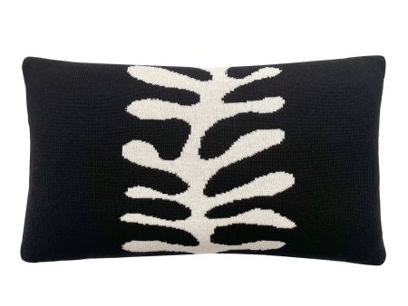 Organic Shape Wool & Cashmere Knitted Cushion Black Supply